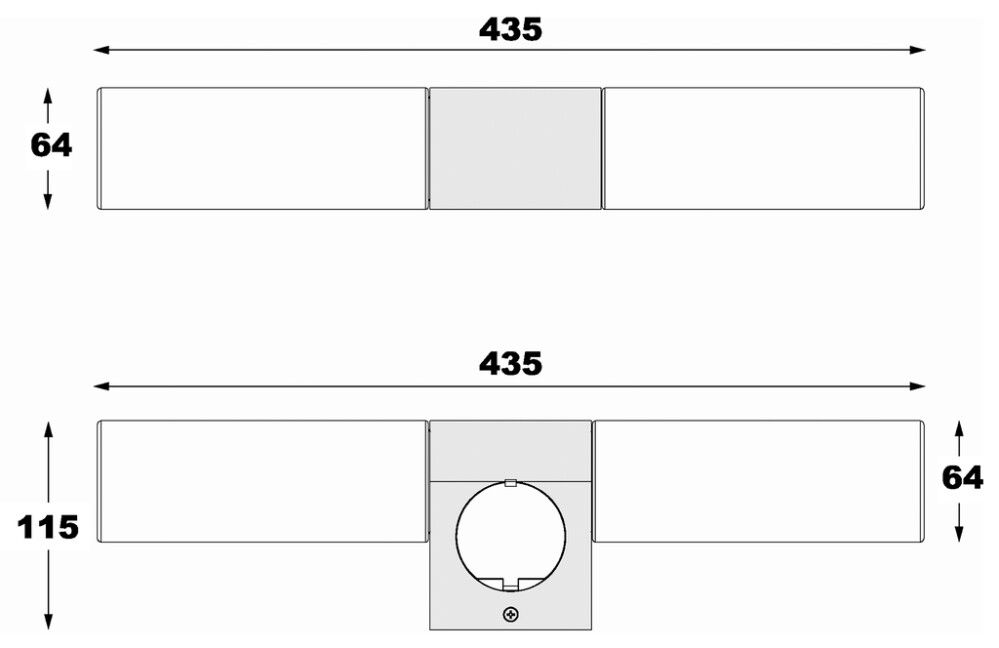 Seinavalgusti Aneta Cosenza kroom/opaalvalge 43,5 x 11,5 x 6,4 cm