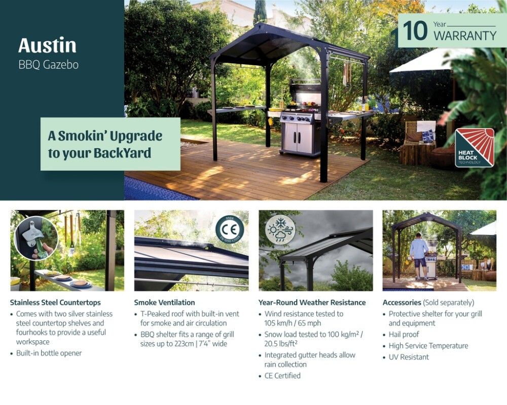 Grilli varikatus BBQ Palram-Canopia Austin 180 x 240 cm