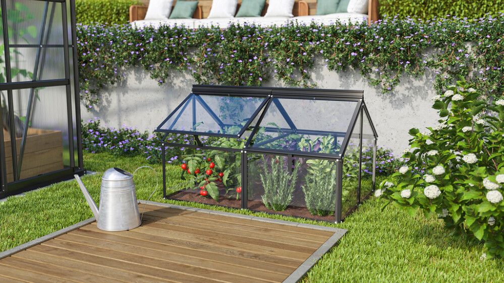 Kasvuhoone Gaia istutuskastile 120 x 80 x 72 cm, must