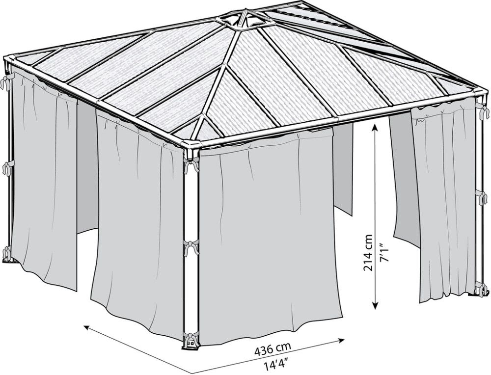 Kardinate komplekt Palram-Canopia Palermo 4,29 x 4,29 m