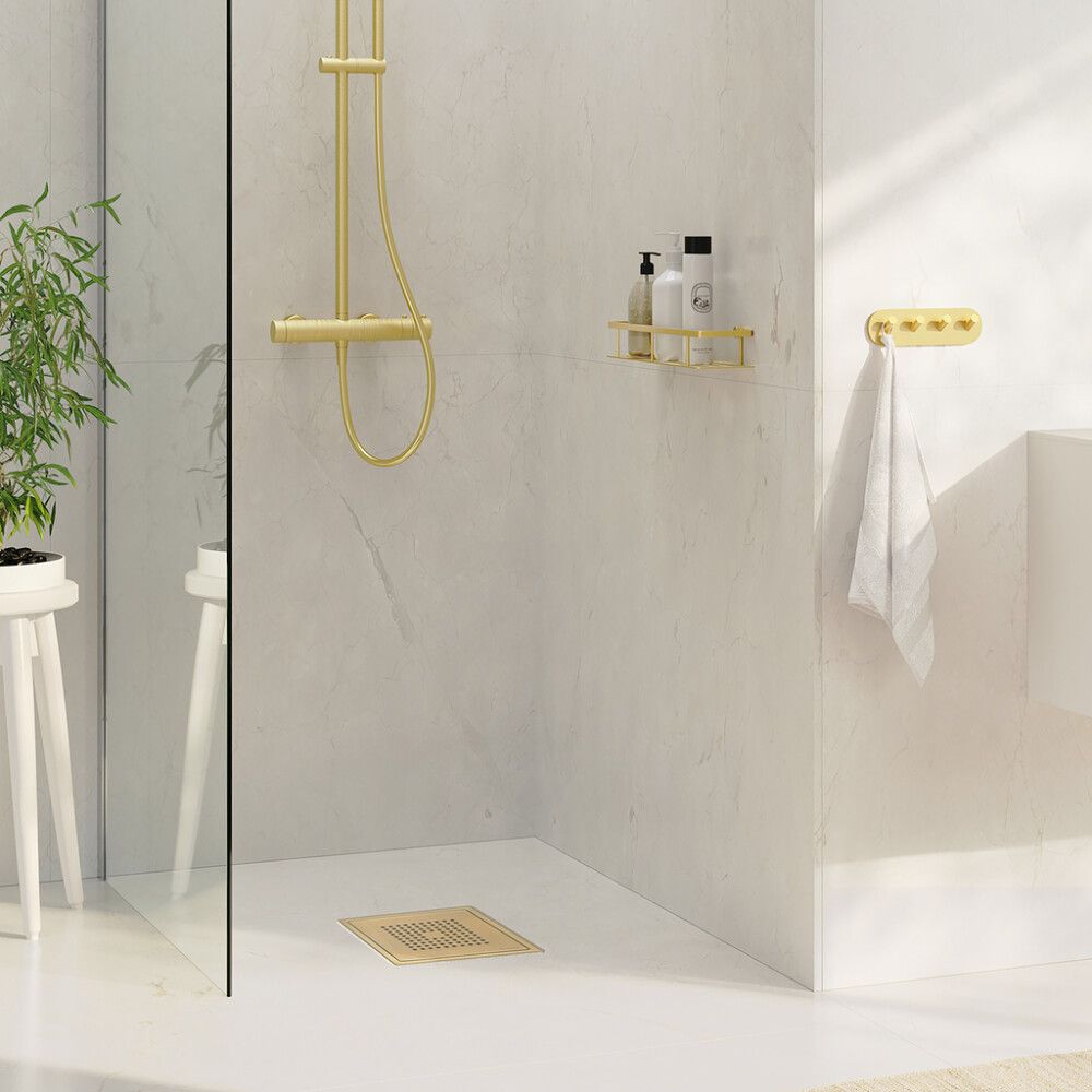 Trapikaas Smedbo Outline FV502S harjatud messing  20 x 20 cm