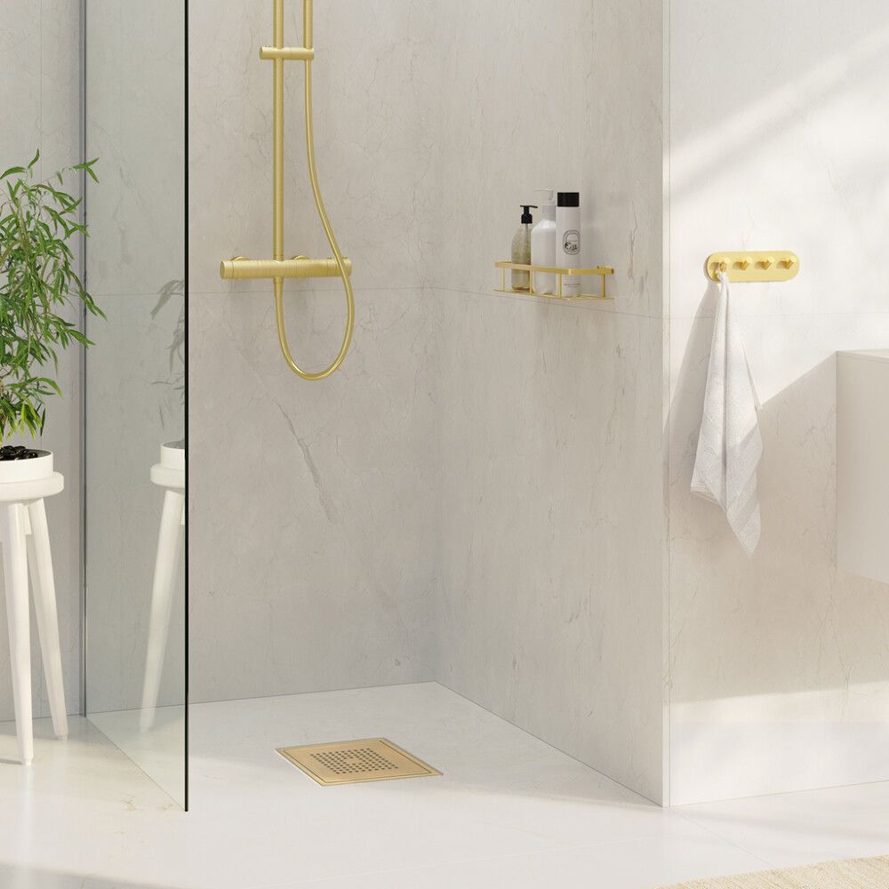 Trapikaas Smedbo Outline FV502S harjatud messing  20 x 20 cm