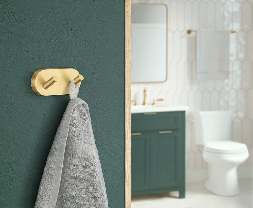 Nagi kahe konksuga Smedbo Home HV356 harjatud messing