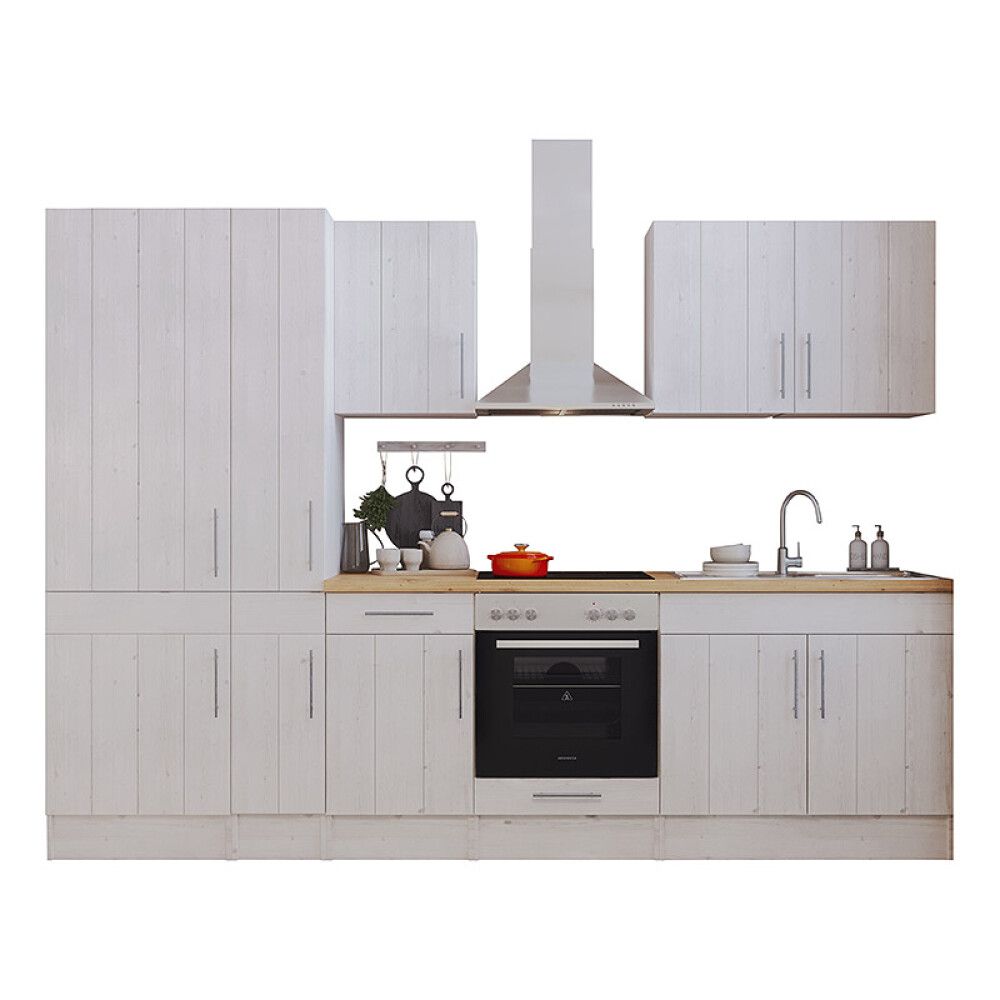 Köögikomplekt Respekta Country 3 m, valge, keraamiline pliit