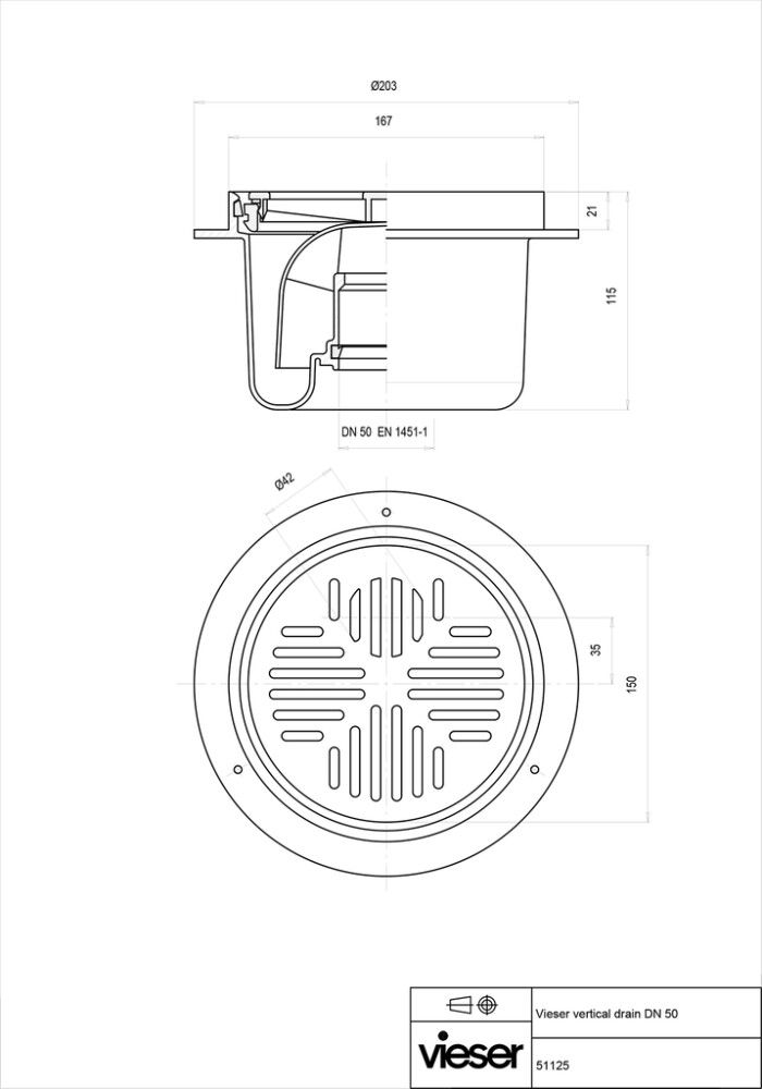 Trapp 50 mm vertikaalne