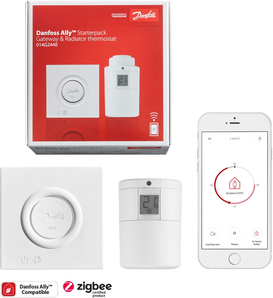 Stardipakett Danfoss Ally™ Gataway & radiaatoritermostaat