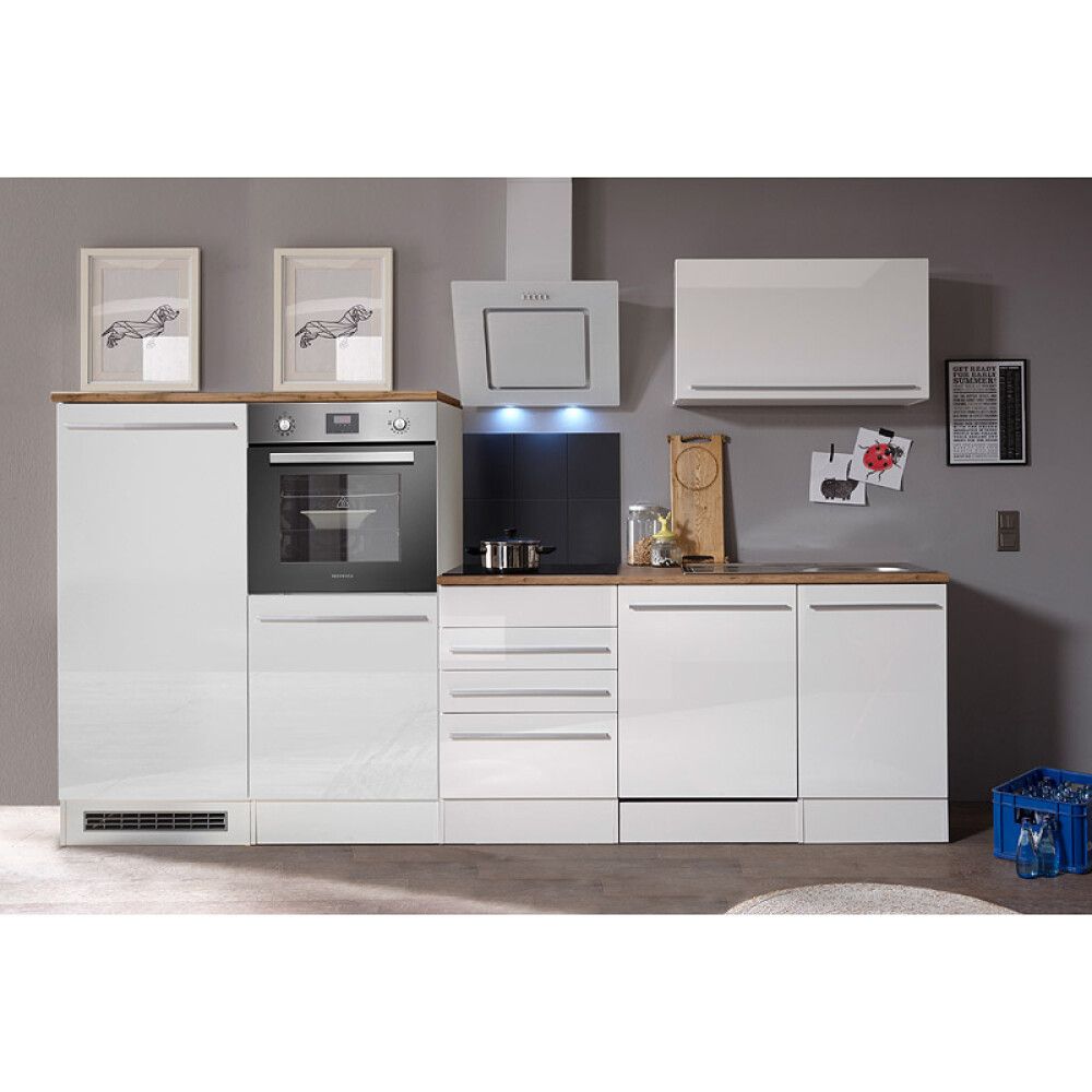 Köögikomplekt Respekta  Premium 2,9 m läikiv valge