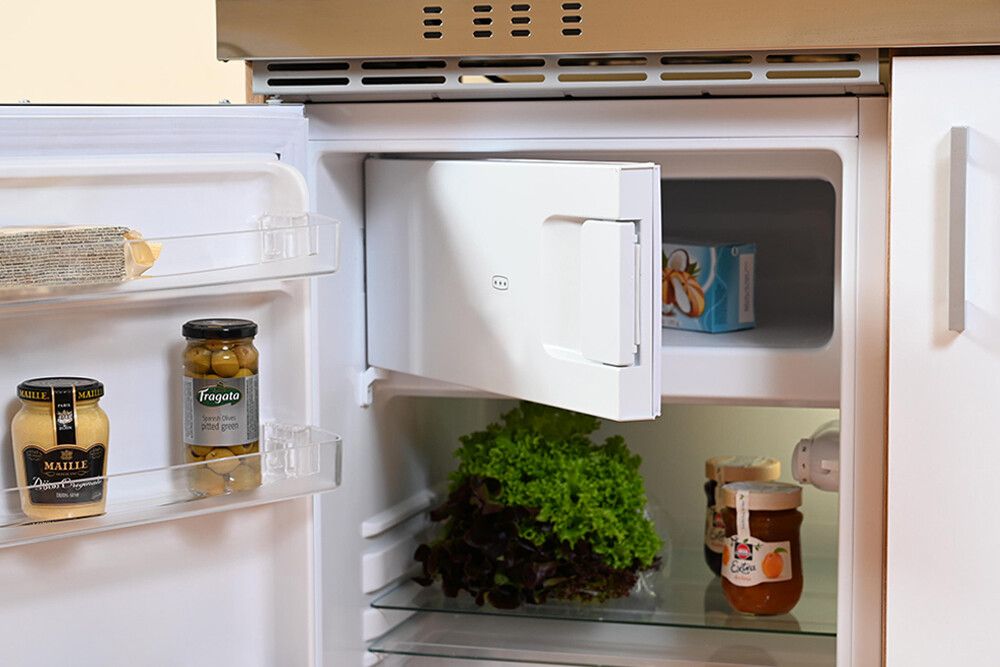 Miniköök Respekta MK130ESWOSS 1,3 m valge/pruun