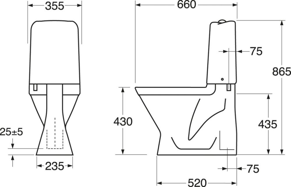 WC-pott Gustavsberg Nordic³  3500-allajooksuga