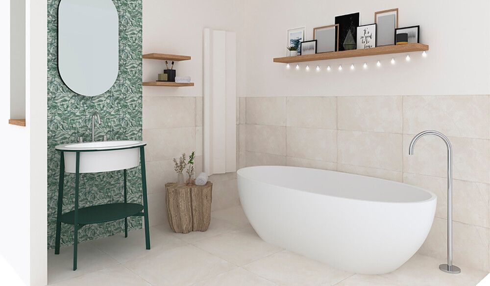 Seina-/põrandaplaat Frassinoro Flora Marble Cream 60 x 60 cm