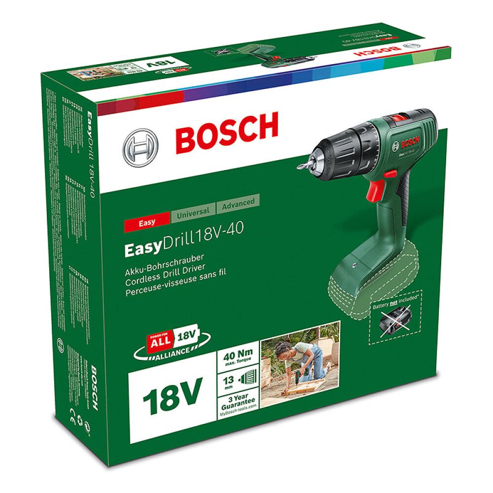 Akutrell-kruvikeeraja Bosch EasyDrill 18V-40