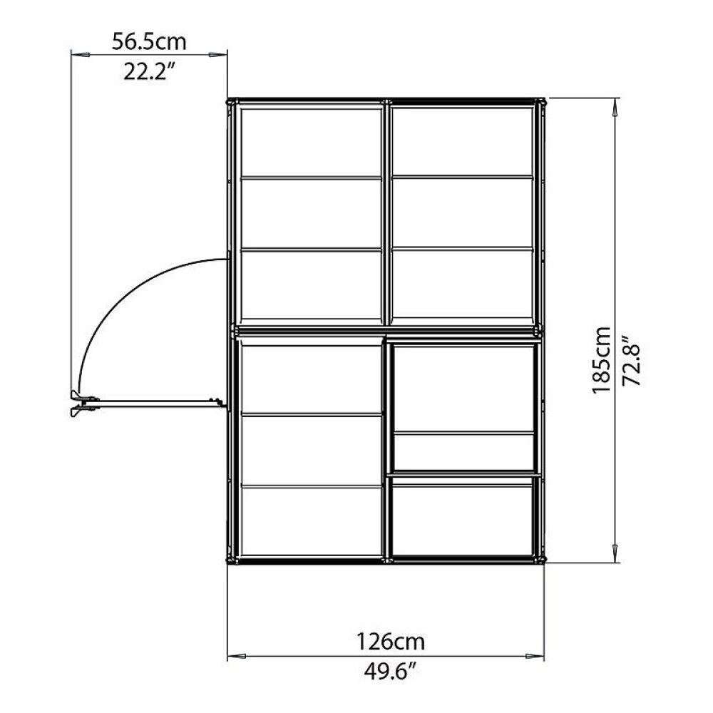 Kasvuhoone Palram-Canopia Harmony 2,3 m², hõbedane