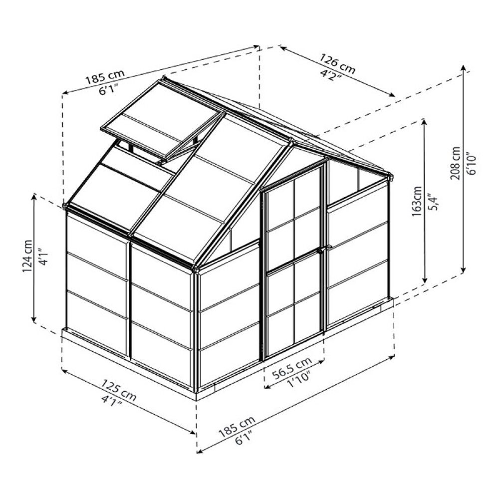 Kasvuhoone Palram-Canopia Harmony 2,3 m², hõbedane