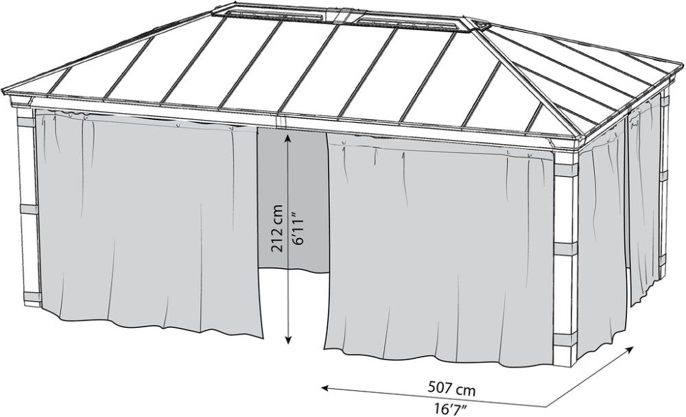 Kardinate komplekt Palram-Canopia Dallas 3,60 x 6,07 m