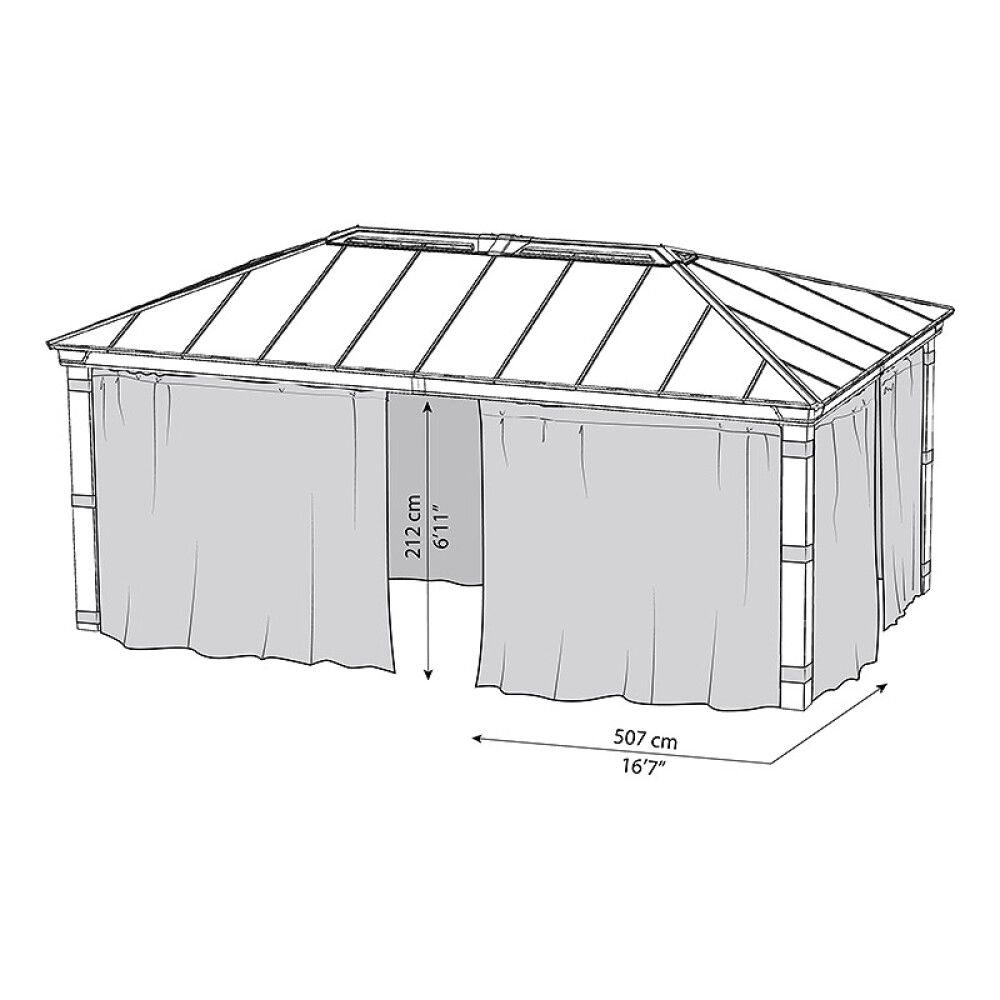 Kardinate komplekt Palram-Canopia Dallas 3,60 x 6,07 m