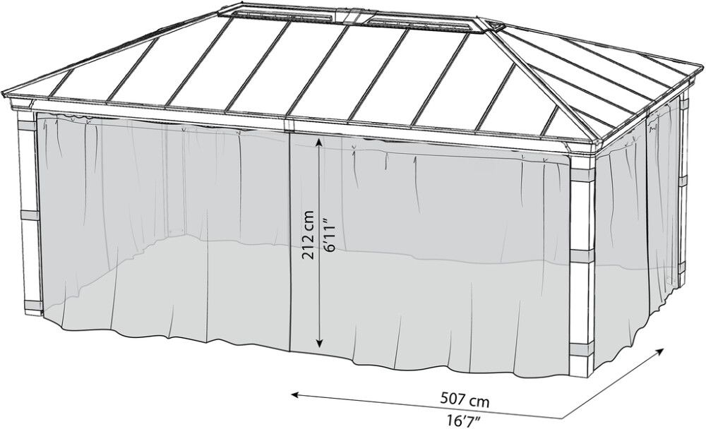 Võrgukomplekt Palram-Canopia Dallas 3,60 x 6,07 m