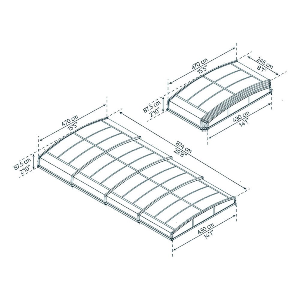Basseinikate Palram-Canopia 4,3 x 8,74 m