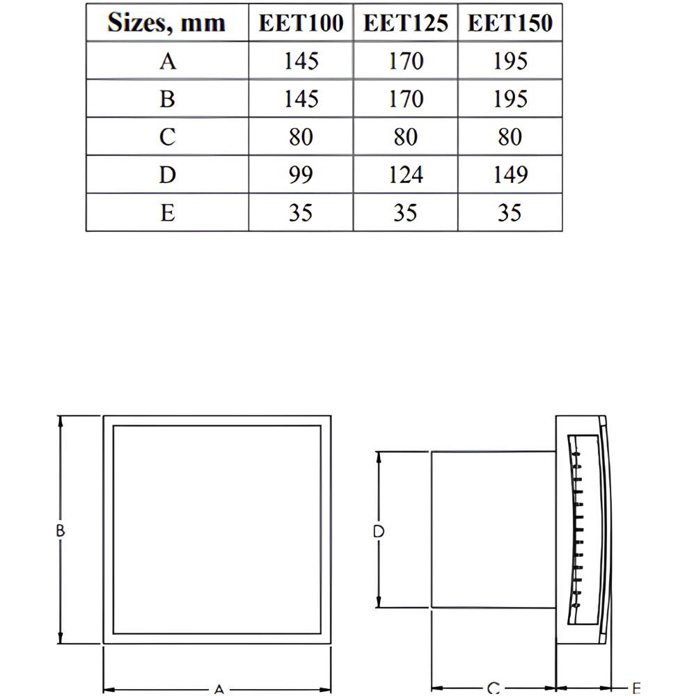 Elektriventilaator E-Extra EET100