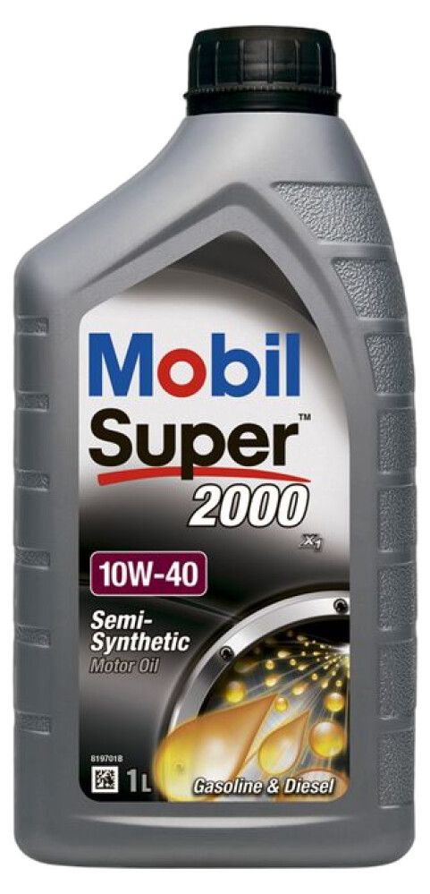 Poolsünteetiline mootoriõli Mobil Super 2000 10W40 1 l