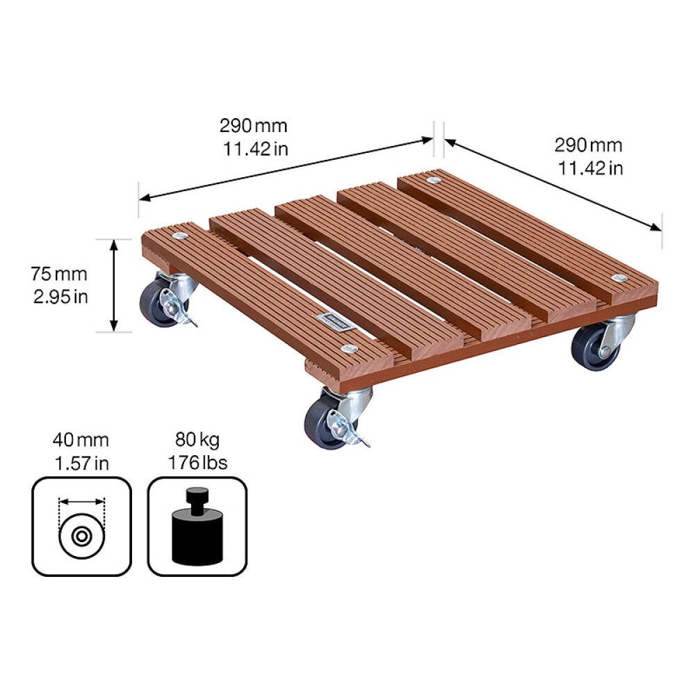 Lillepoti alus WPC 29 x 29 cm, terra