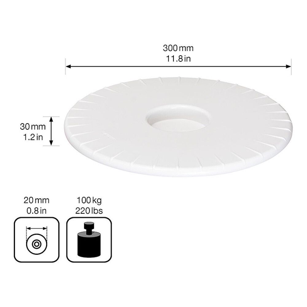 Lillepoti alus Ultraflat 30 cm, valge
