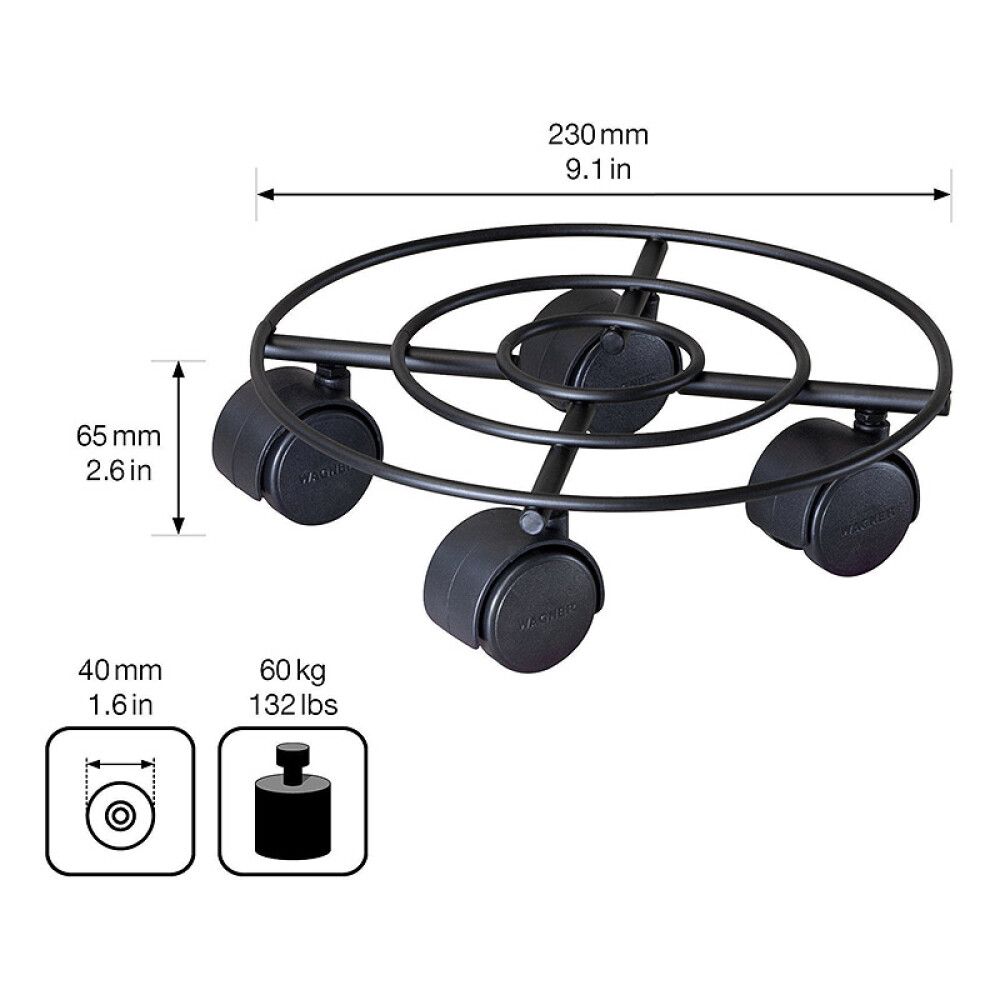 Lillepoti alus Ø 23 cm, metall