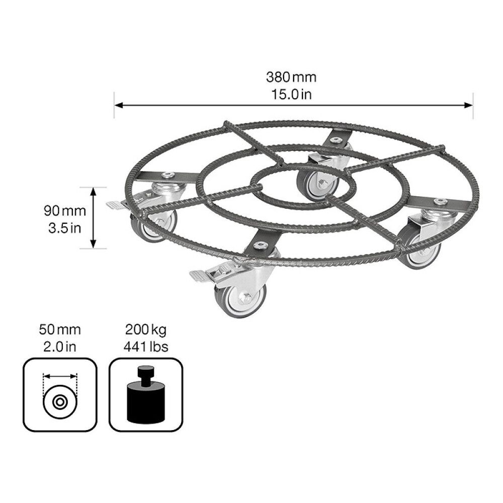 Lillepoti alus 38 cm, terase värvi