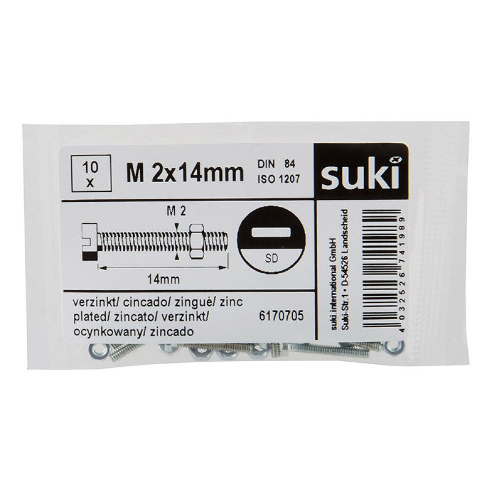 Masinakruvi tsingitud M2 x 14 mm 10 tk