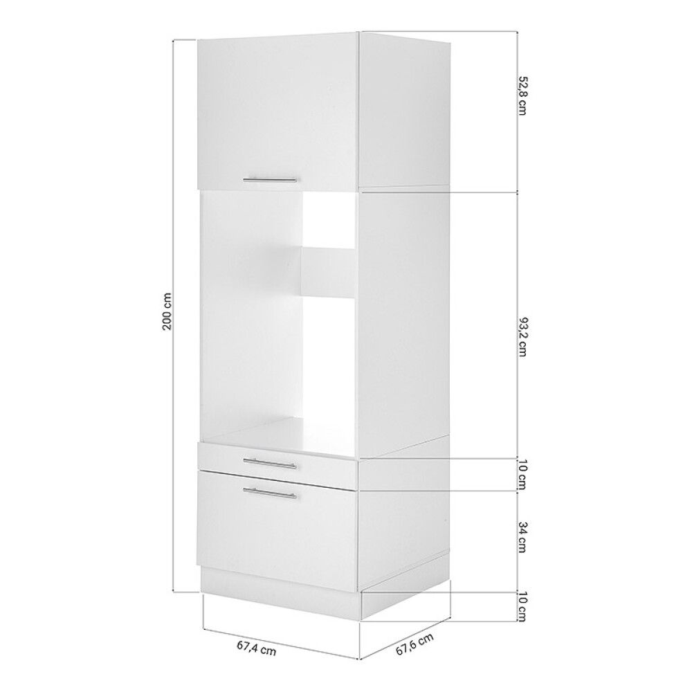 Pesumasina kapp Respekta Clara 200 x 67,4 x 67,6 cm