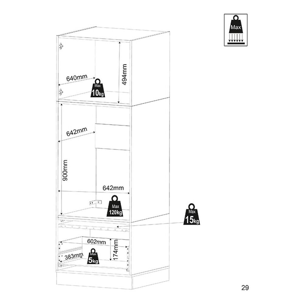 Pesumasina kapp Respekta Clara 200 x 67,4 x 67,6 cm