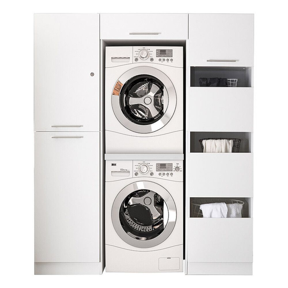 Majapidamisruumi komplekt Respekta Clara pesumasina ja -kuivati kapiga