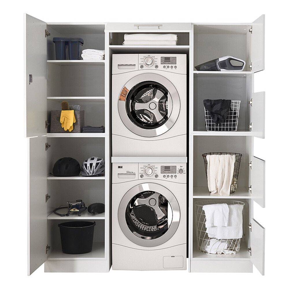 Majapidamisruumi komplekt Respekta Clara pesumasina ja -kuivati kapiga