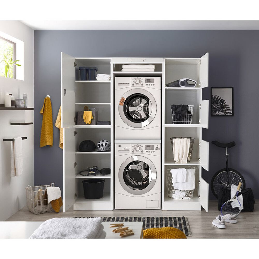 Majapidamisruumi komplekt Respekta Clara pesumasina ja -kuivati kapiga