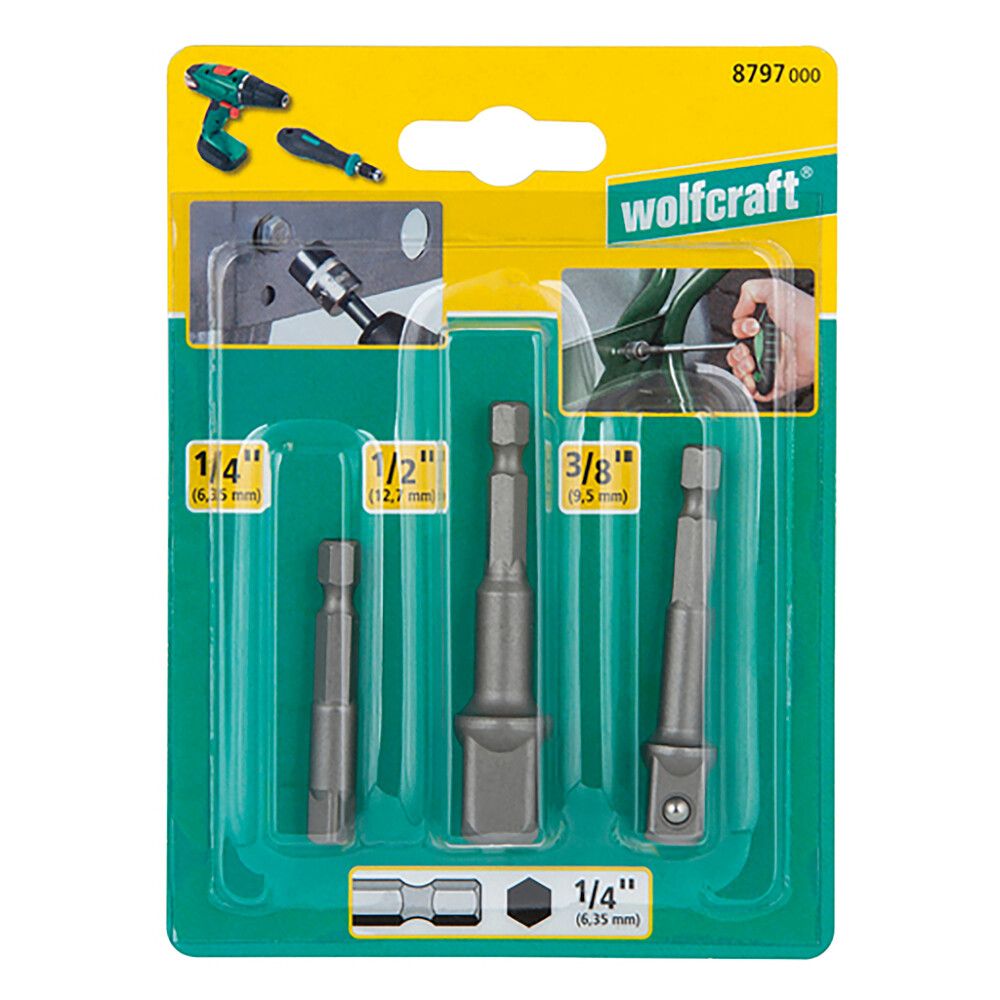 Padruni adapterite komplekt Wolfcraft 3-osaline