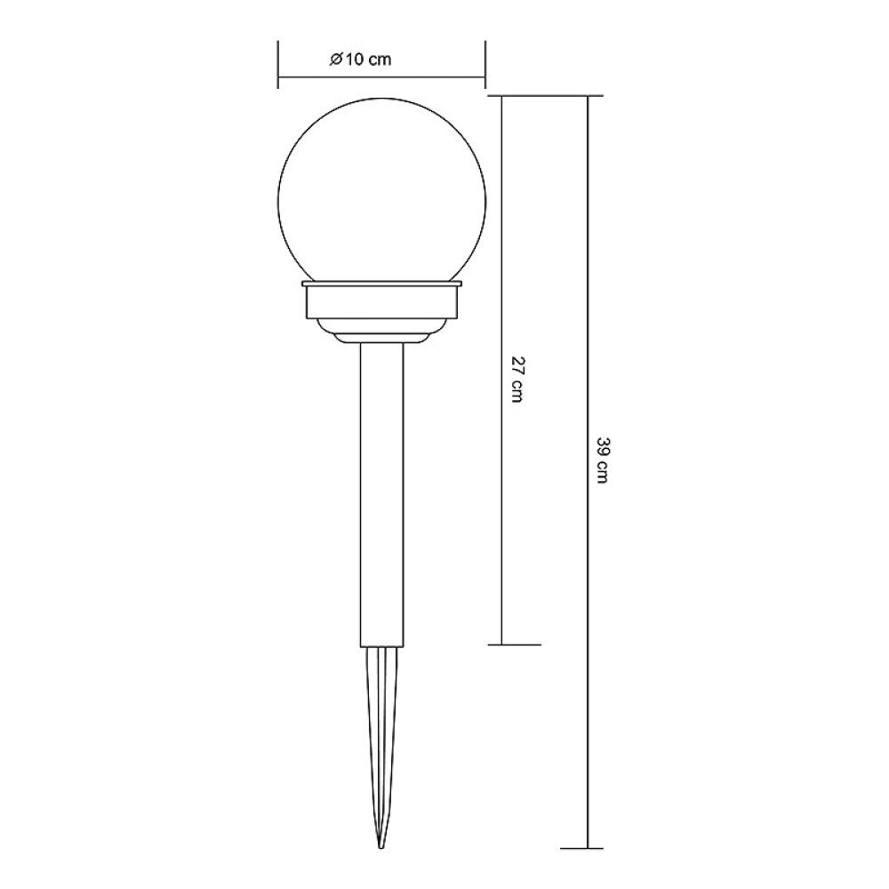 Solarvalgusti Globo Ø 10 x 35 cm