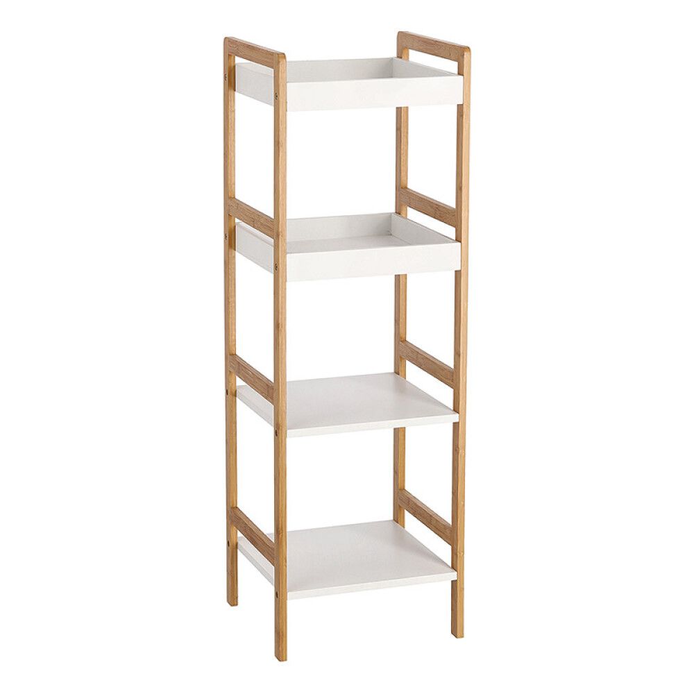 Vannitoariiul 4 riiuliga 36 x 110 x 33 cm valge