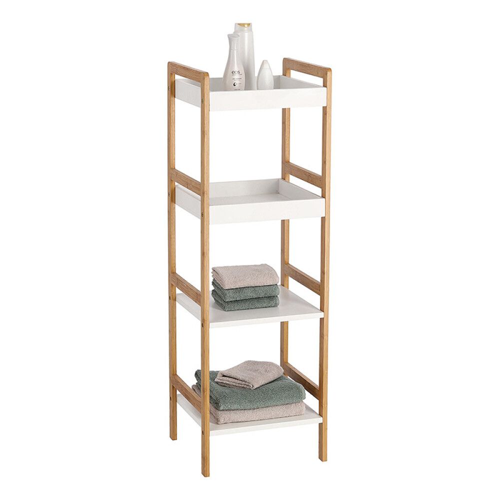 Vannitoariiul 4 riiuliga 36 x 110 x 33 cm valge