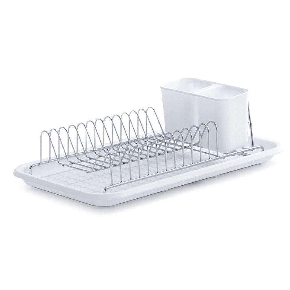 Nõudekuivatusrest alusega Zeller valge