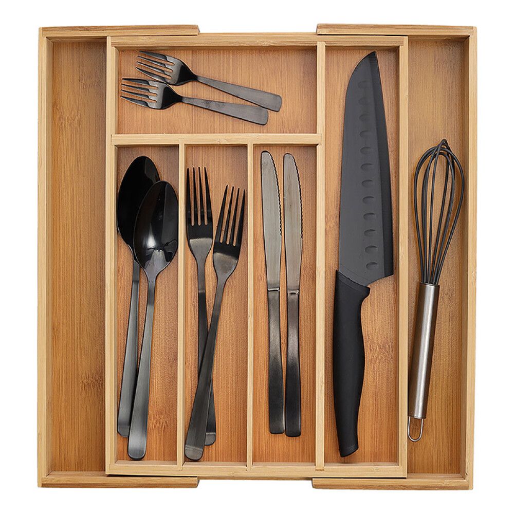 Söögiriistade hoidja Zeller bambus 29-40 x 33,5 x 5,5 cm