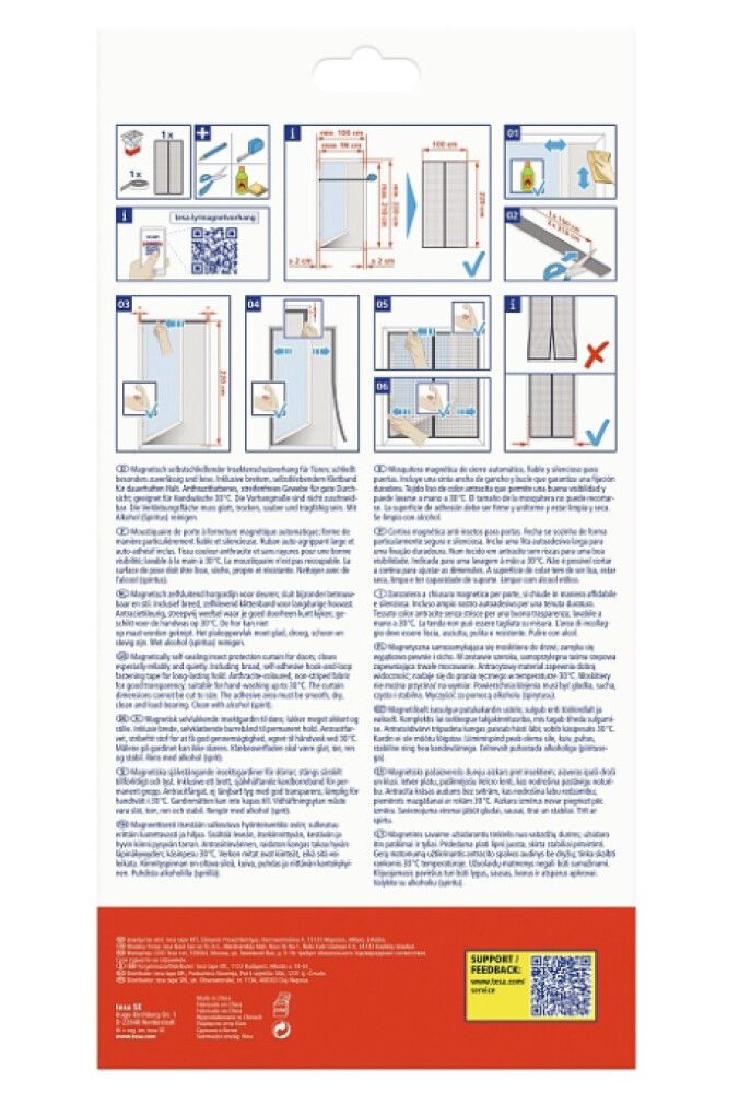 Uksevõrk magnetiga Tesa 100 x 220 cm