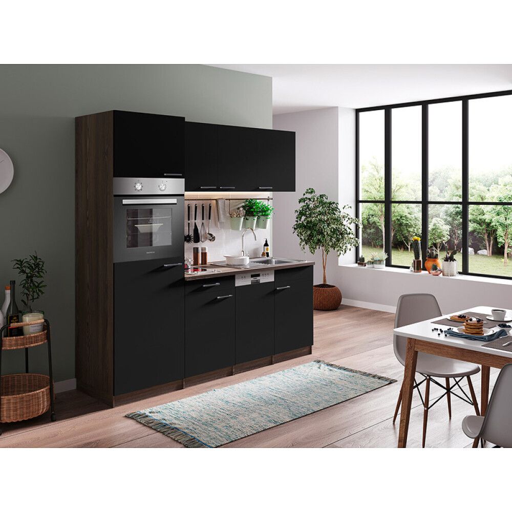 Miniköök Oliver Respekta 2,05 m must, elektripliidiga