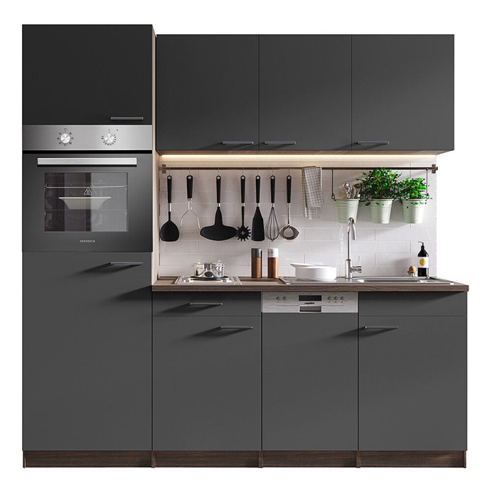 Miniköök Oliver Respekta 2,05 m hall, elektripliidiga