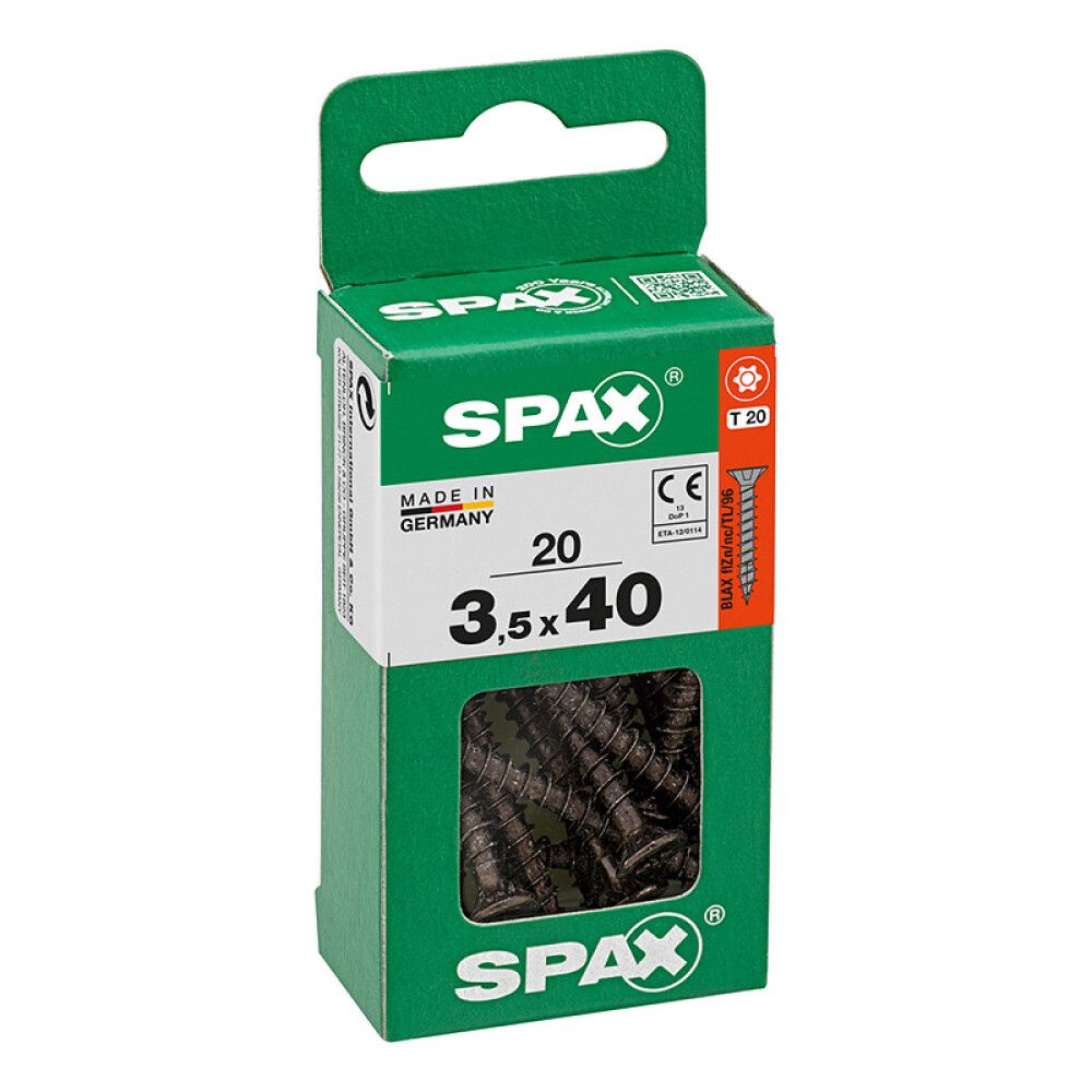 Universaalkruvi Spax T-star must T20 3,5 x 40 mm 20 tk