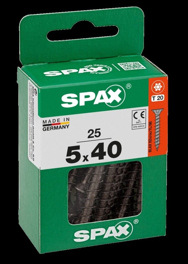 Universaalkruvi Spax must TRX WIROX 5 x 40 mm 25 tk