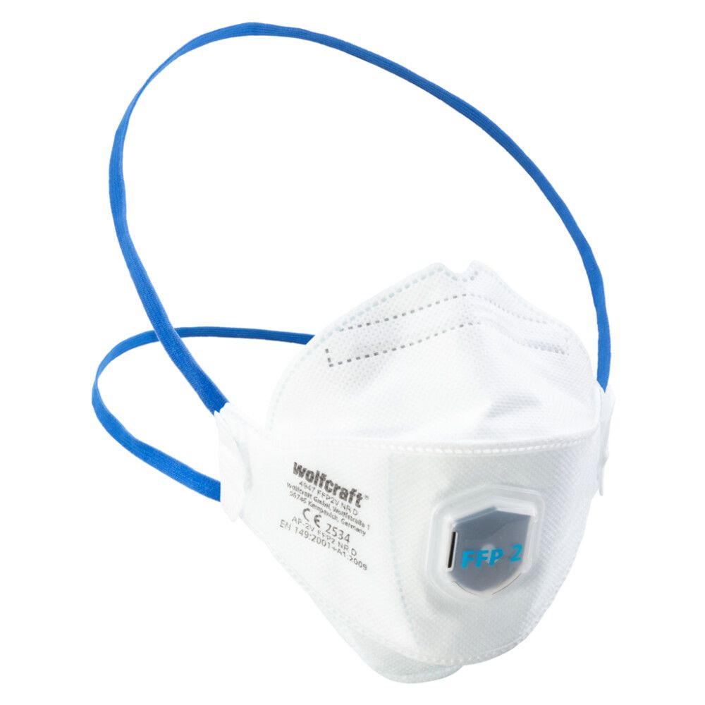 Respiraator klapiga Wolfcraft FFP2 2 tk