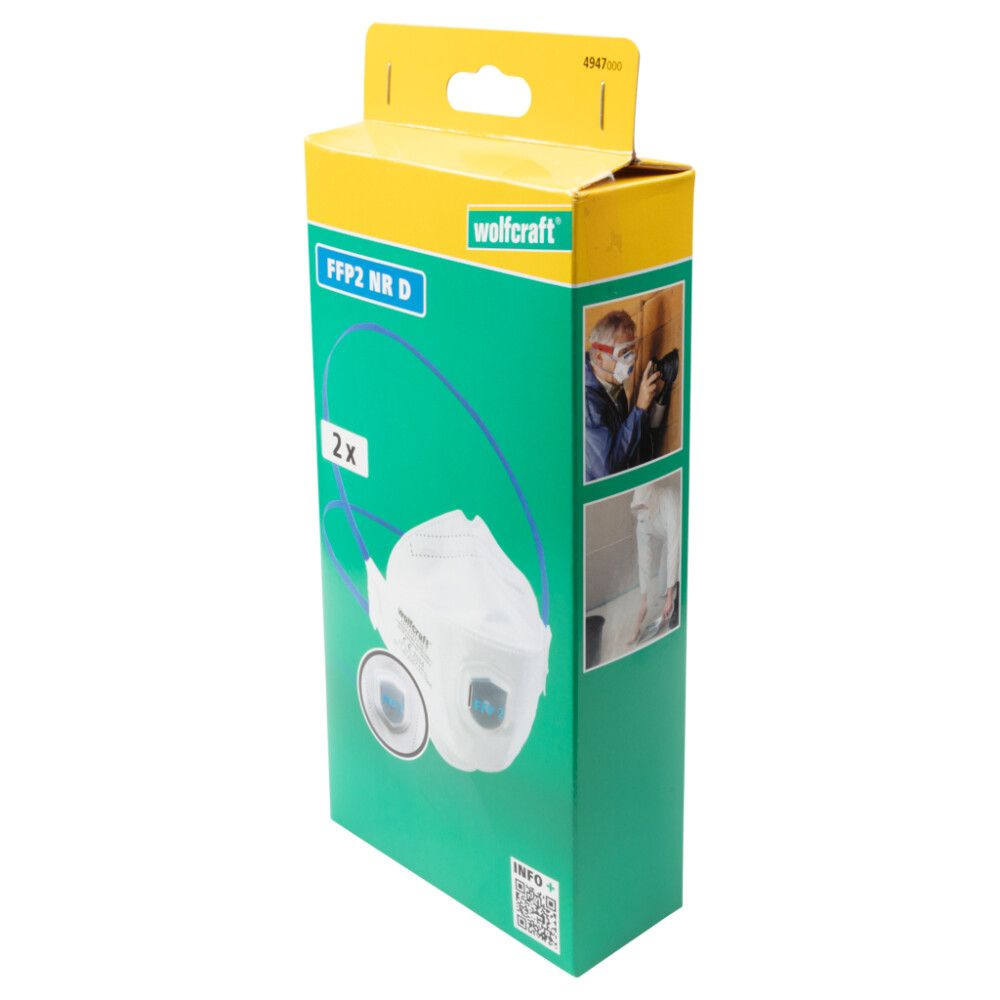 Respiraator klapiga Wolfcraft FFP2 2 tk