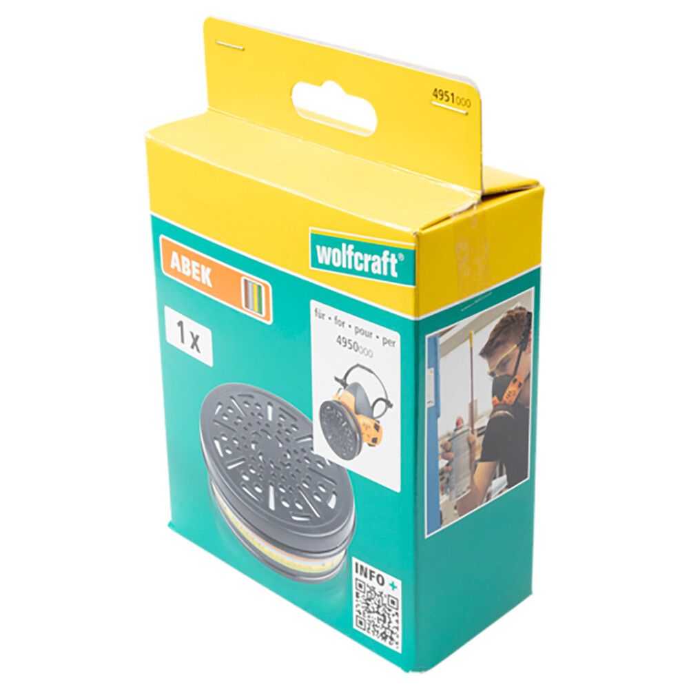 ABEK vahetusfilter Wolfcraft respiraatorile