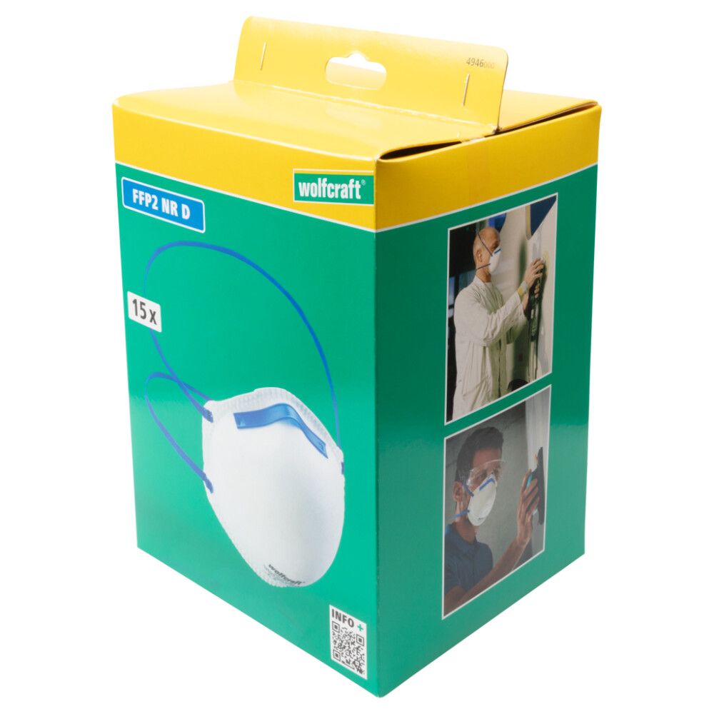 Respiraator Wolfcraft FFP2 15 tk