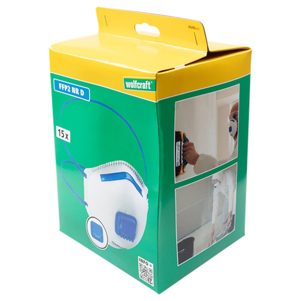 Respiraator FFP2 ventiiliga Wolfcraft 15 tk