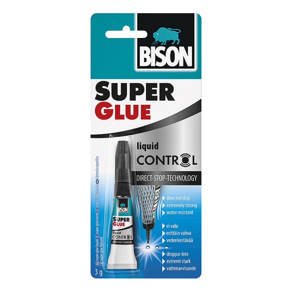 Liim Bison Super Glue Control 3 g, läbipaistev